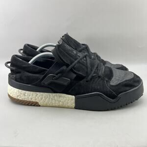 Adidas x Alexander‎ Wang AW Bball Shoes Men Size 12 Black Suede Low Top Sneakers